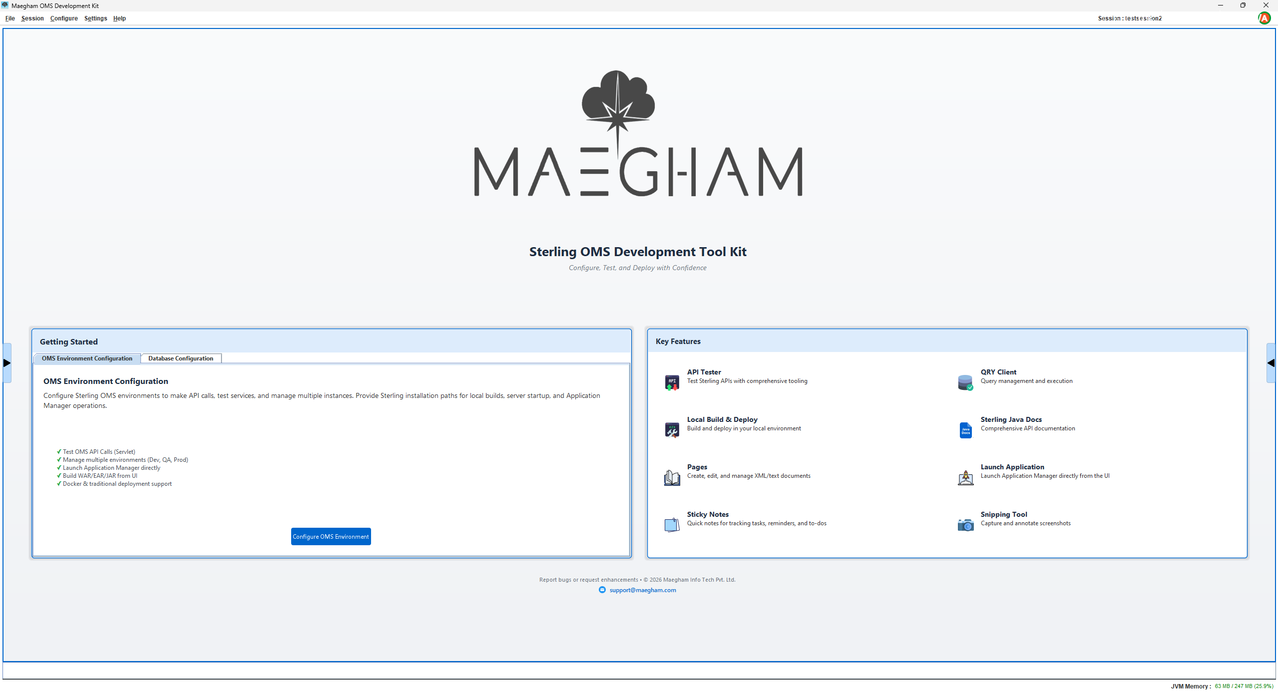 Maegham Dev Kit Main Dashboard